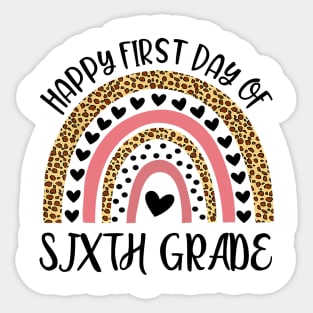 Back To School Rainbow Happy First Day Of Sixth Grade Sticker